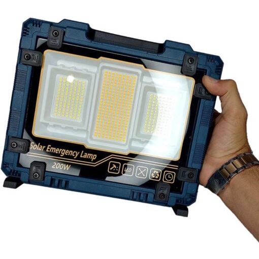 چراغ پروژکتور شارژی خورشیدی 200 وات مدل W8121-1
